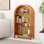 4-Tier Arched Top Freestanding Shelf, Asymmetrical Open Storage Cabinet , Wood Display Shelf for Entryway, Living Room, Bedroom, Hallway