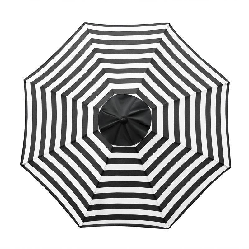 Auvent de remplacement pour parasol de marché 9 pi, Noir / blanc