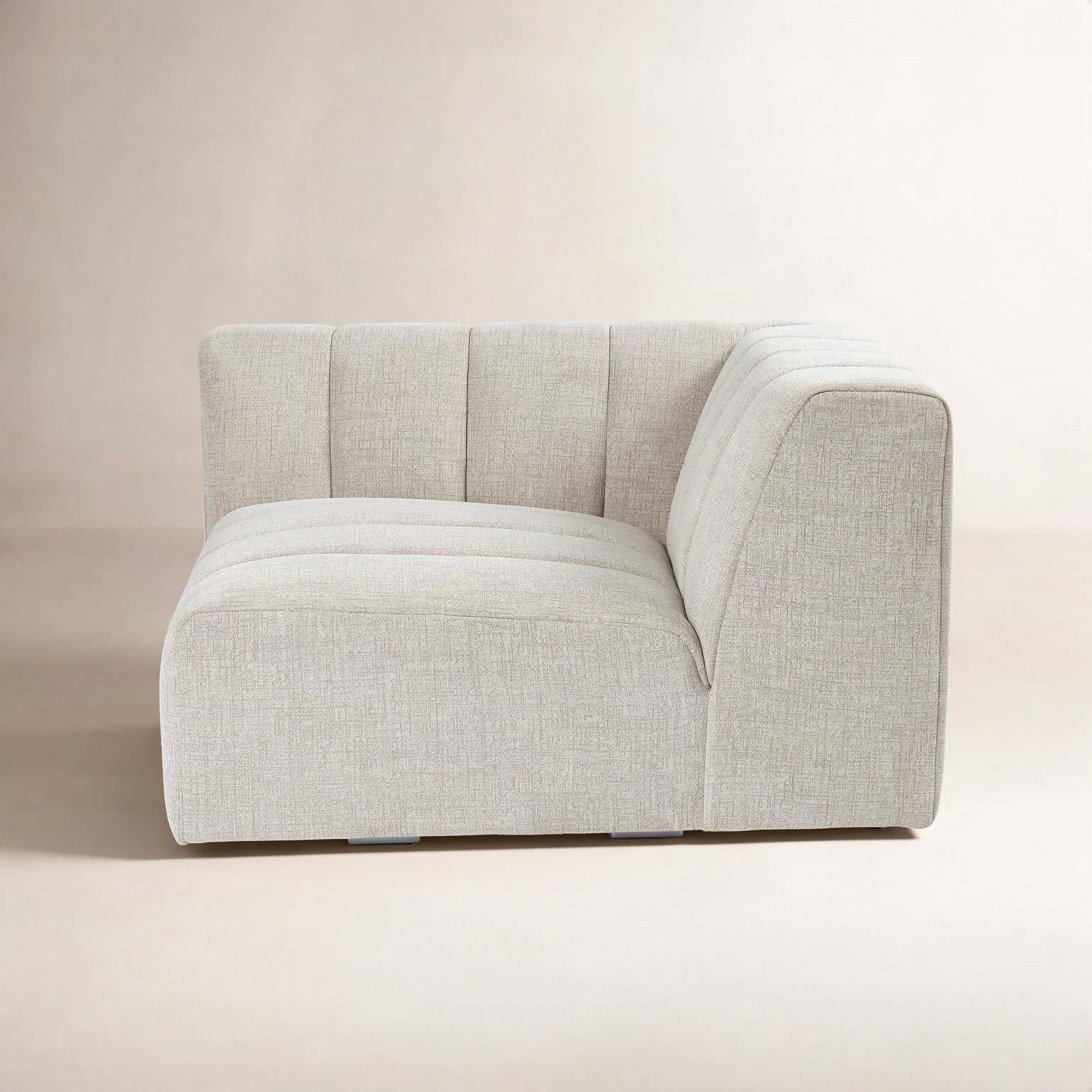 Bowry Chaise Lounge, Light Gray Napa Sandstone, Right Hand Facing