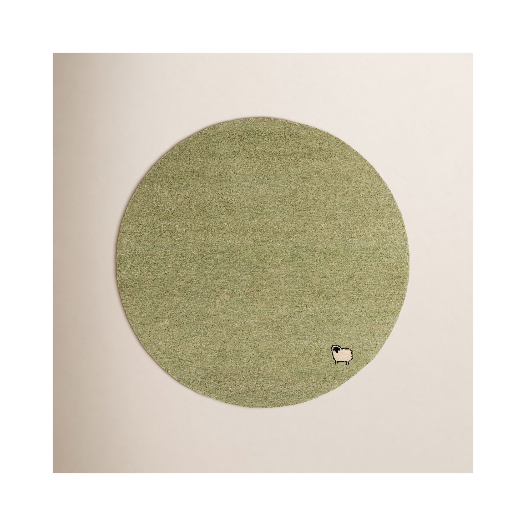 Racheal Handmade Light Green Rug, Round 6'