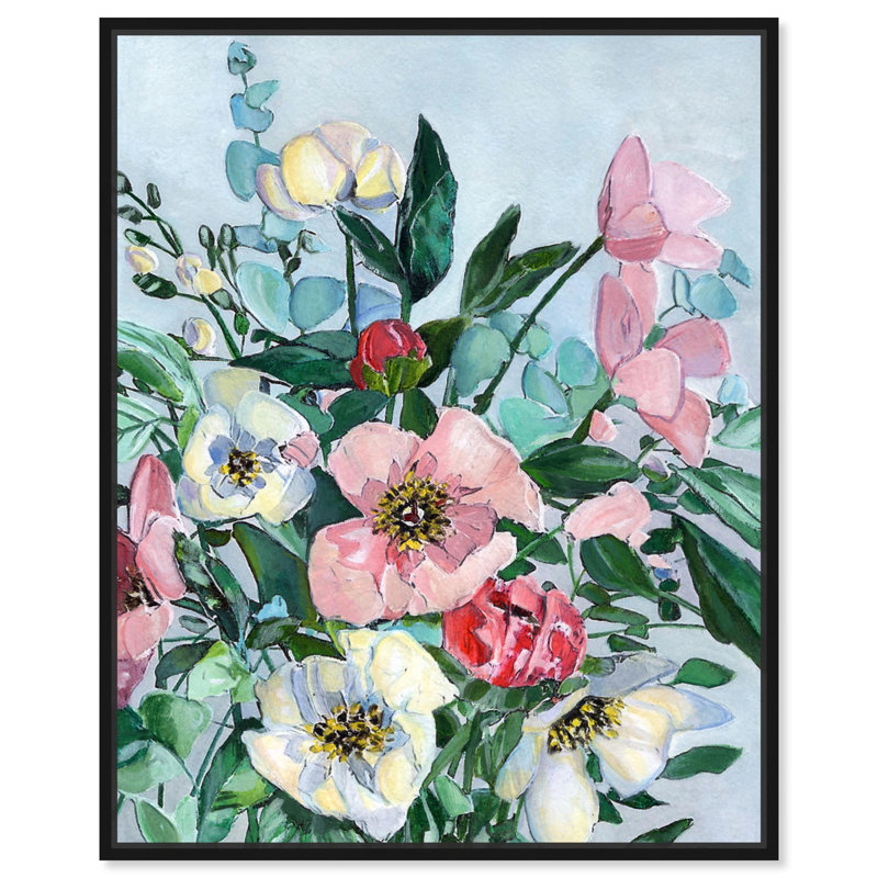 Art mural floral sur toile Tender par Art Remedy, Cadre noir, H 21 po x l 17 po