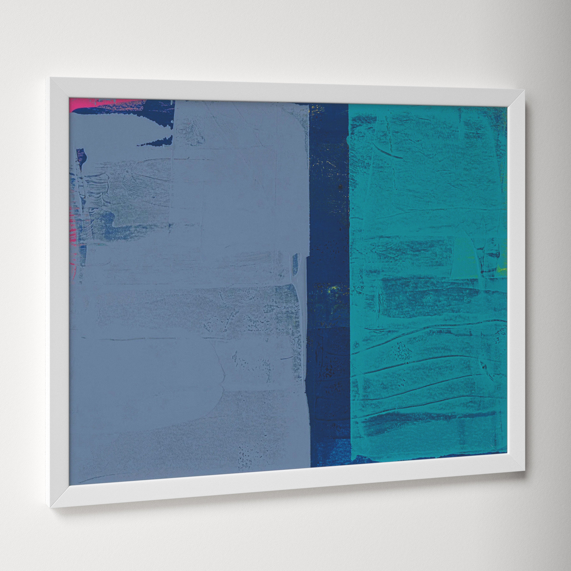 Bold In Blue 2 by Andrea Stokes, Silver Framed, 20" H x 25" W x 1.38" D