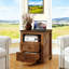 Table de chevet 18 "avec station de charge Gracie Oaks | Table de chevet moderne avec tiroirs et tablette ouverte-1003311157-1003901277