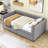 Twin Upholstered Daybed with Backrest and Drawers-365920224