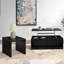 Ensemble de tables basses pour le salon, en bois d'ingénierie de couleur noire, plateau relevable avec rangement, 2 pièces, 47,25 po de largeur