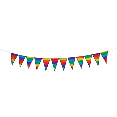 Rainbow Stripe Festive Pennant String