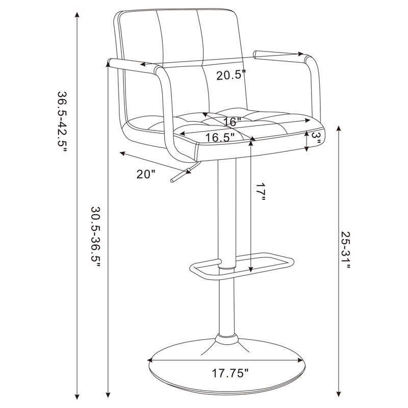 Tabouret de bar Billy-Ray, gris