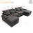 130"  U-Shaped Sofa With Console