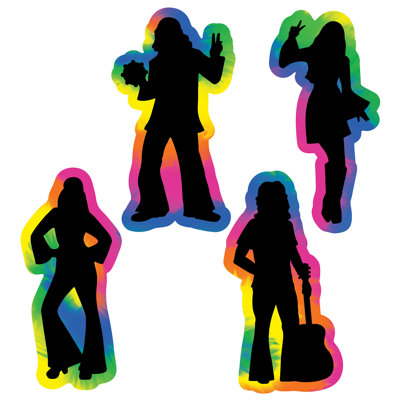 60's Hippie Silhouettes - 15Â¾" x 7"-8Â¾" - Pack of 12