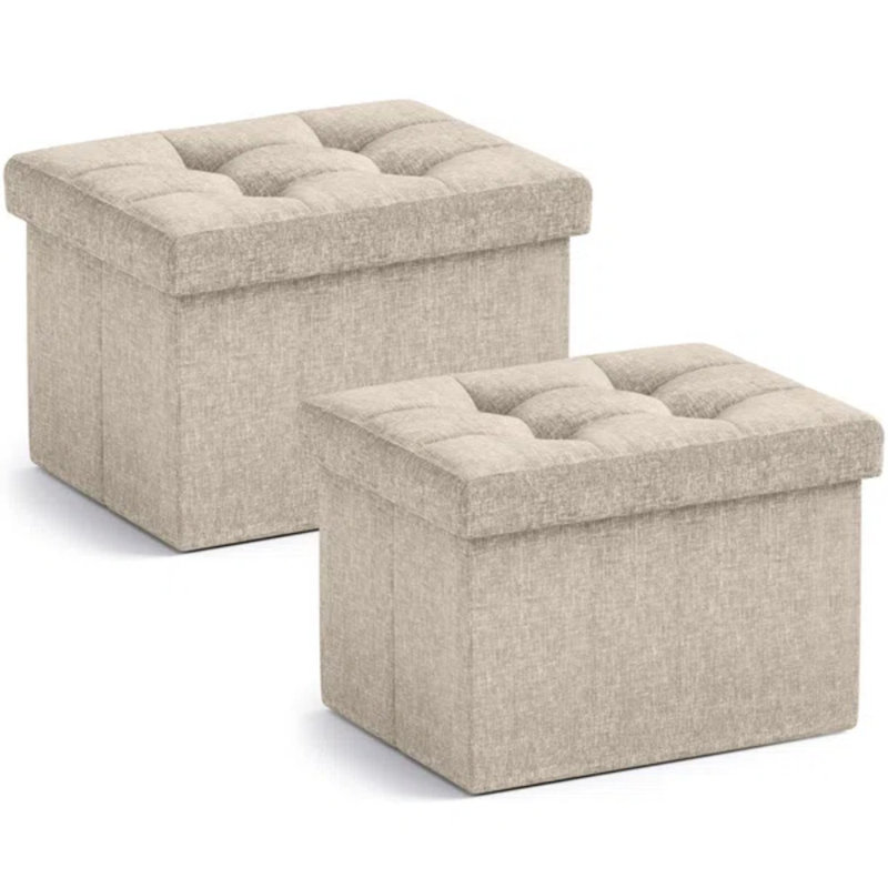 Repose-pieds avec rangement Michaelene, Beige