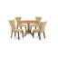L'ensemble 5 pièces de table et chaises de cuisine comprend une table de salle à manger ronde avec Dropleaf et 4 chaises de salle à manger Parson en tissu brun naturel-167535382-167535388-167535381