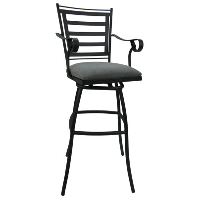 Victorianna Swivel Upholstered Counter Stool with Metal Frame