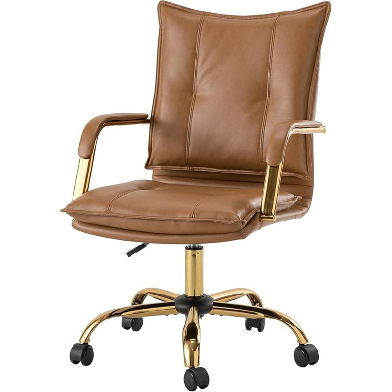 Fauteuil de bureau HULALA Home, Chameau, Gold