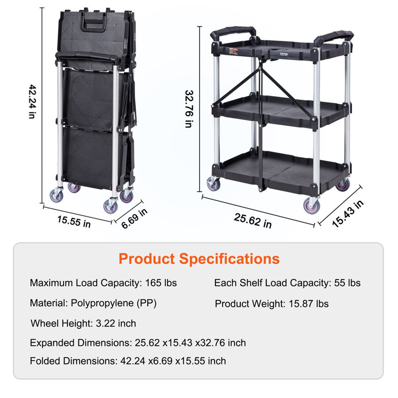 Chariot de service pliable