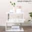 Table d'appoint blanche en forme de S, côté moderne de 20 po avec rangement et tablette tendance, option de décoration polyvalente