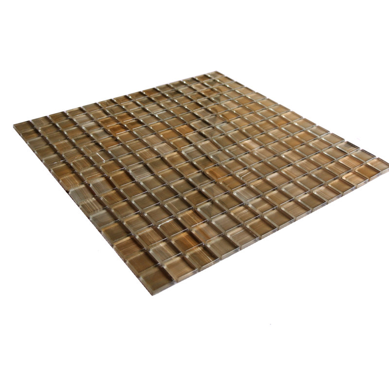 Handicraft 12 in. x 12 in. Stained Glass Straight Edge Square Mosaic Wall Pool & Floor Tile, Santa Fe
