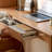 Light brown rubberwood solid wood writing desk-340887947