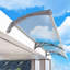 Latitude Run 200cm W x 80cm D Polycarbonate Cover Retractable Door / Window Awning-222474385