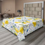Moutarde et vert paon / motif floral