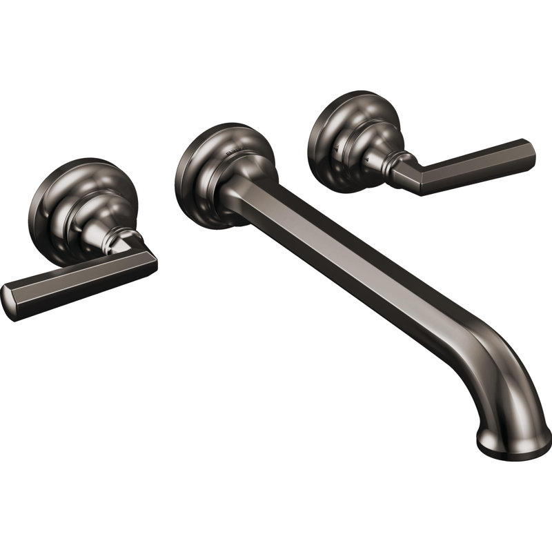 Beauclere™ Two Handle Wall Mount Tub Filler, Brilliance Black Onyx, Lever Handle