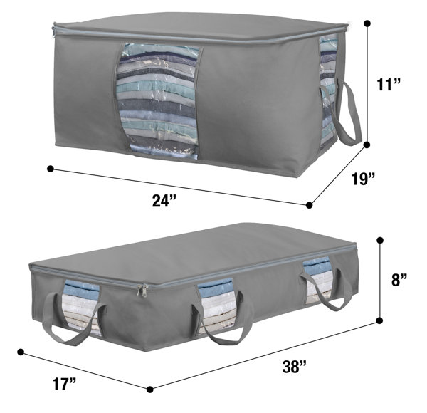 Sorbus Foldable Storage Bag Organizers Large Clear Window Carry Handles