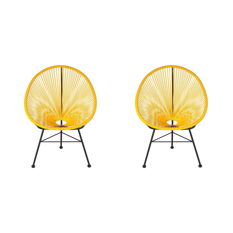Dawud Outdoor Armless Lounge Chair, Yellow
