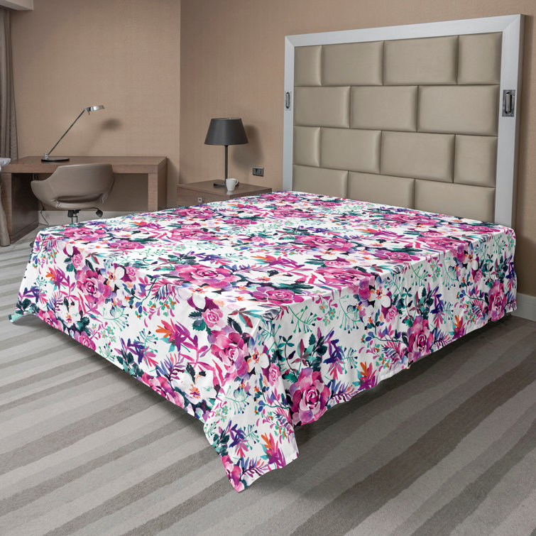 Ambesonne, drap plat floral pivoines, art botanique printanier