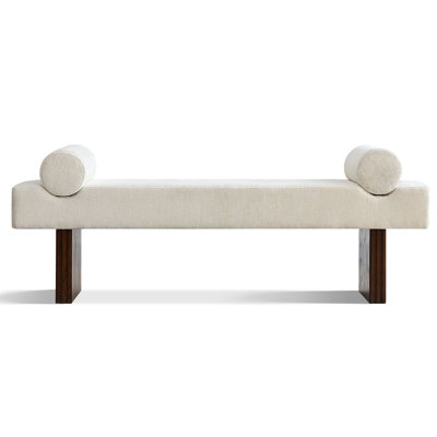 60" W Chenille Upholstered Bench