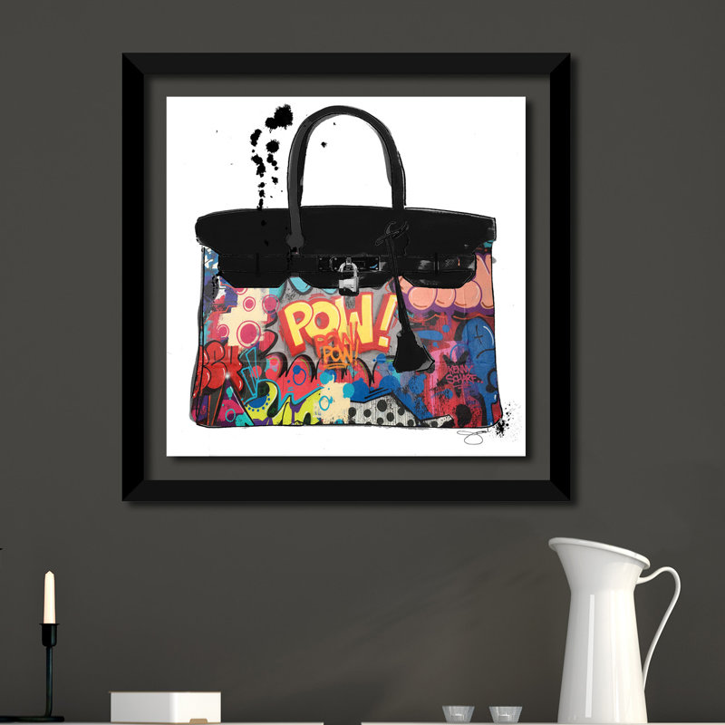«urban birkin', impression encadrée, reproduction d’art sur toile tendue, H 25,5 po x l 25,5 po x P 1 po, Cadre noir