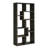 Grey Bookcase, 10 Shelves, Geometric Shapes, Open , , Tip-Over Restraint For Weathered Grey, Rectangular Multiple Space Back, And Engineered Veneer