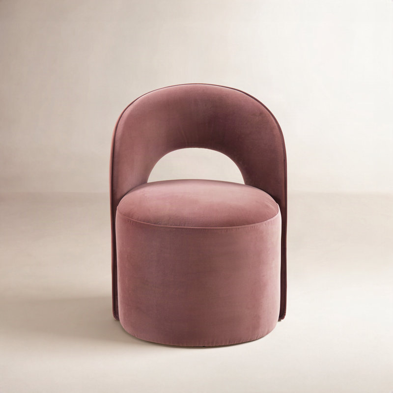 Neta Upholstered Swivel Dining Chair, Falkirk Reddish Brown Velvet