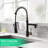 Commercial Kitchen Faucet With Pull Down Sprayer, Single Handle Single Lever Kitchen Sink Faucet