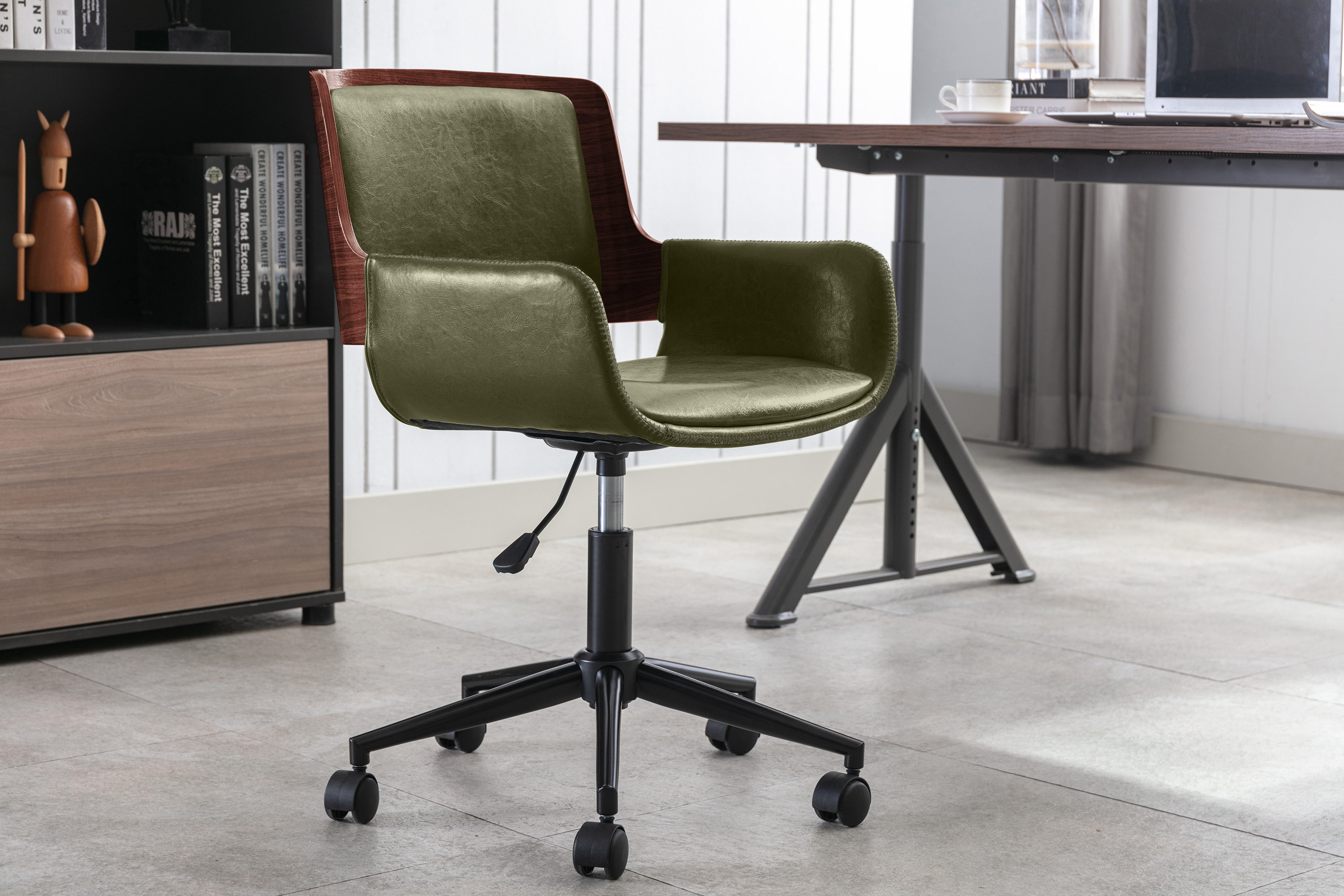 Mercury Row Wallach Faux Leather MidCentury Office Chair & Reviews