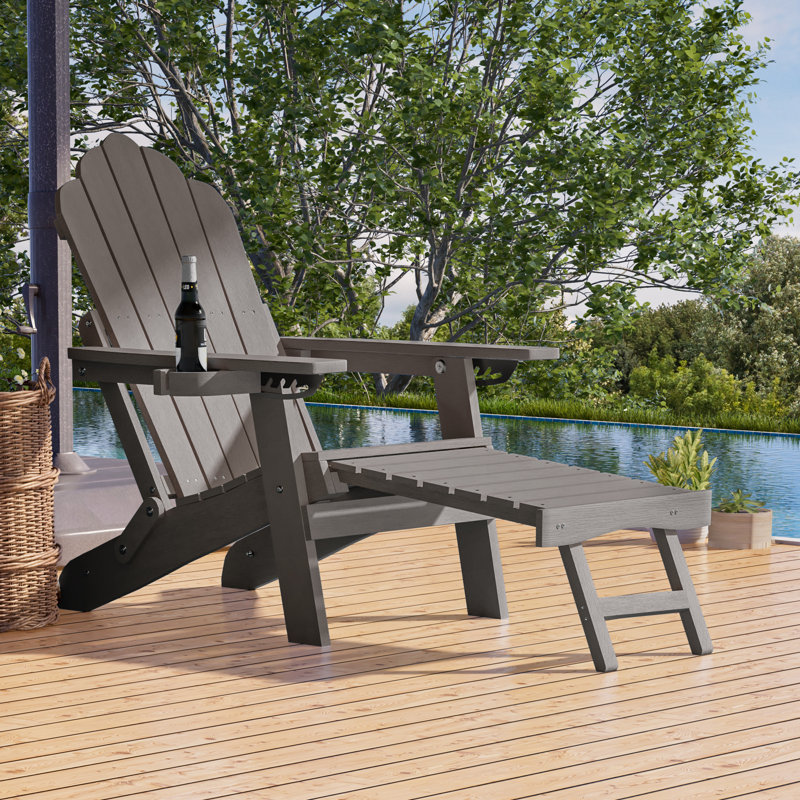Weather Resistant Folding Adirondack Chair, Coffee