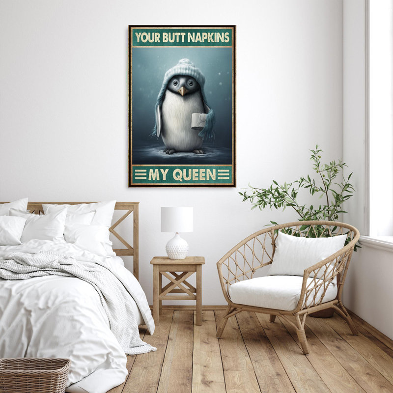 Impression sur toile, "Hirotaka pingouin", H 36 po x l 24 po x P 1,25 po