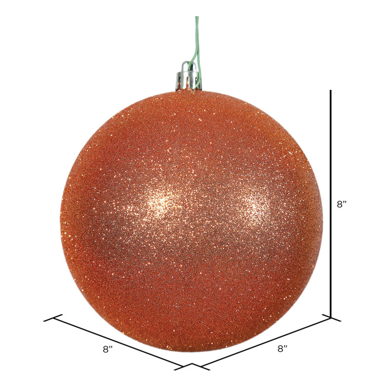 Ornements en boule, Orange bruni, H 10 po x l 10 po x P 10 po