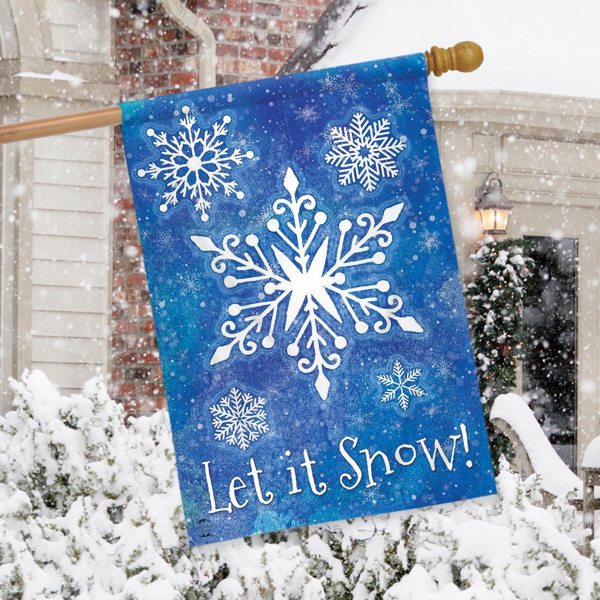 August Grove® Snowflakes Seasonal House Flag | Wayfair