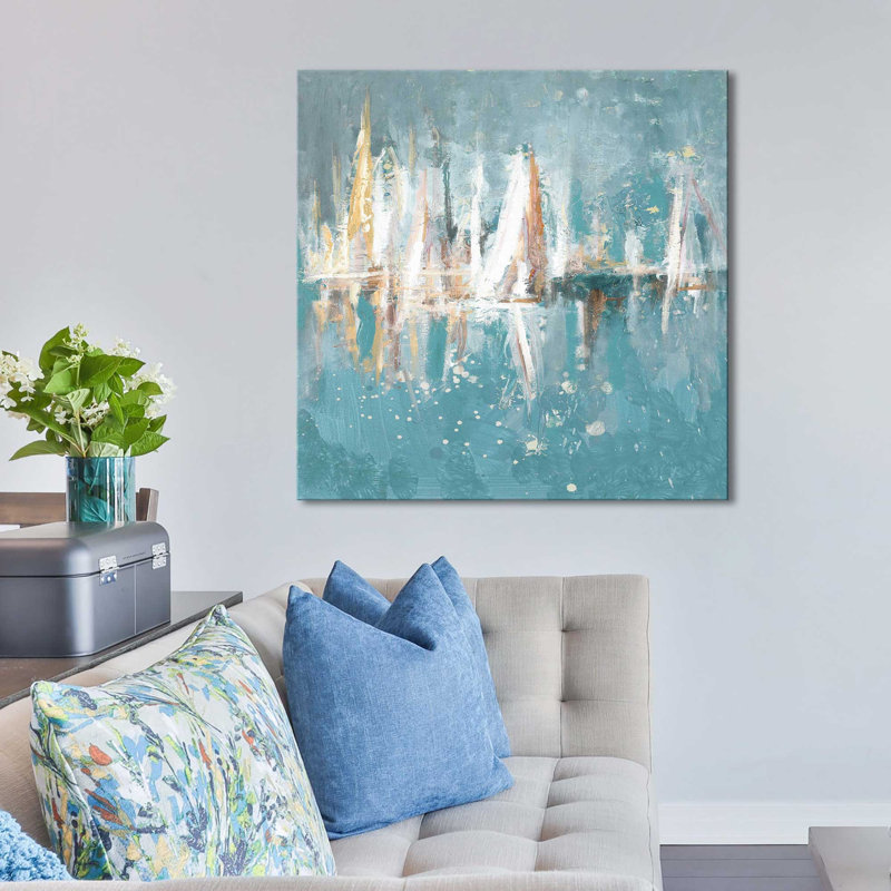 Impression de bateaux, lentement, par Andy Beauchamp, Toile tendue, H 28 po x l 28 po x P 1,5 po