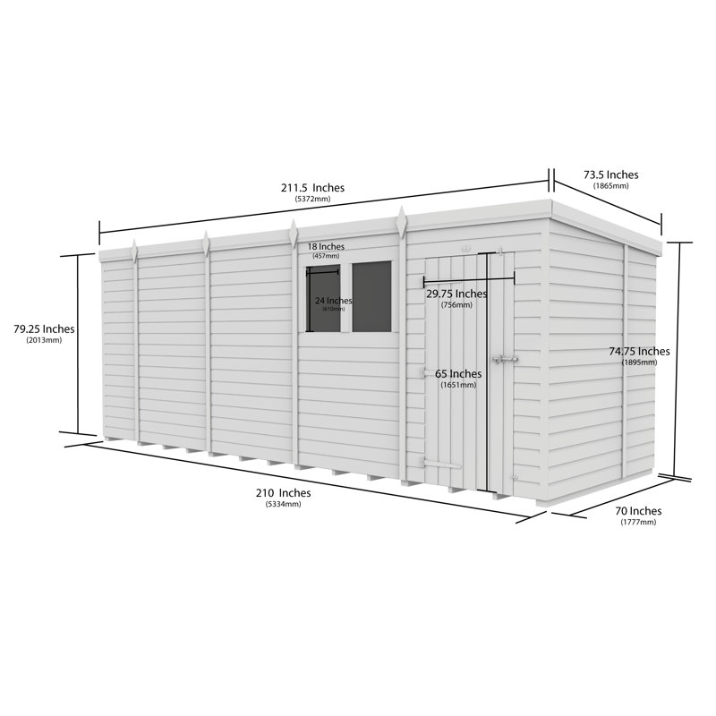 18x6 Pent Composite Shed