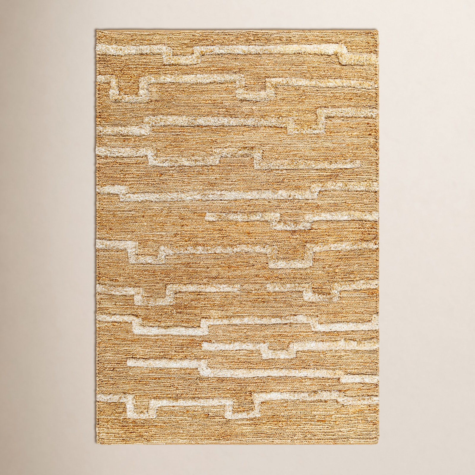 Febina Hand-Knotted Geometric Jute Rug, Rectangle 2' x 3'