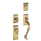 Fifth Avenue Handleset with Deadbolt and Door and Rosette
