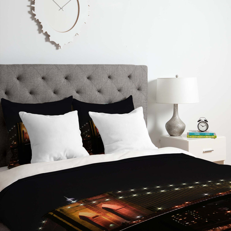 Ensemble de housse de couette Brooklyn Bridge, Housse de couette pour grand lit et 2 taies décor