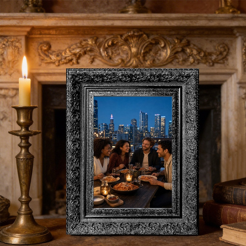 Cadre photo mural 3 pièces 8 "x 10" noir pour décoration intérieure