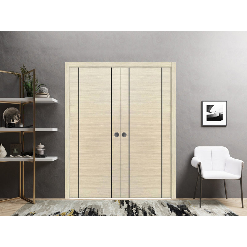 Portes françaises en bois massif massif, 72 po x 96 po