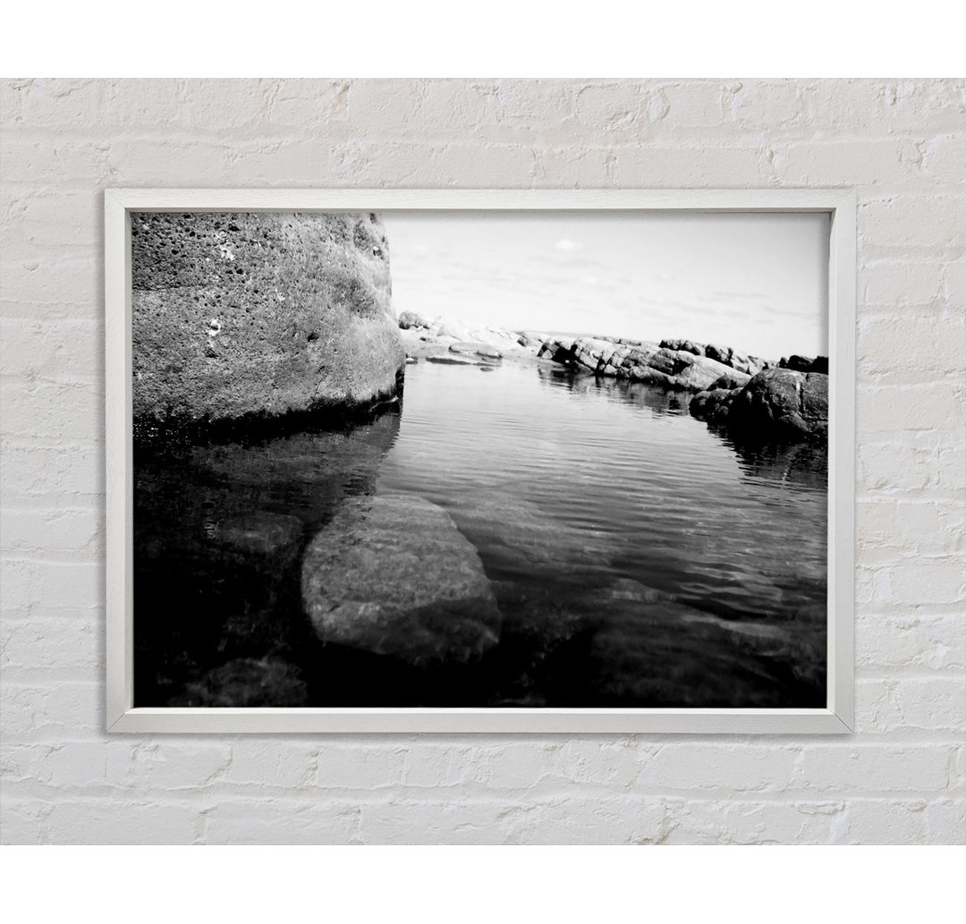 Ocean Rock Bay B N W - Druck