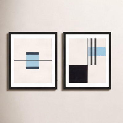 Black and Blue 2-Piece Print Set