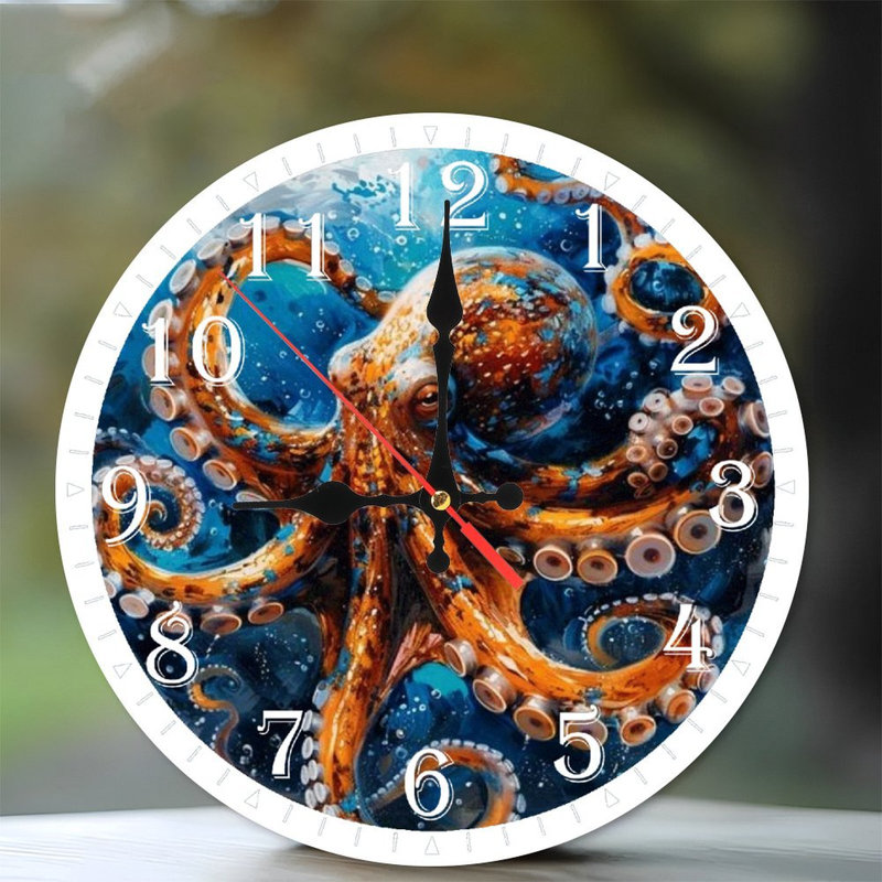 Horloge murale en bois 10 po, mouvement silencieux, à piles (piles AA non incluses), décor artistique, parfait pour les décorations