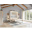 Lit escamotable double de style ferme avec éclairage DEL et station de recharge, lit pliant mural dissimulé, blanc-314336261-314336266