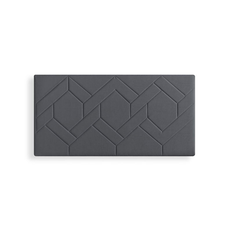 Upholstered Chenille Panel Headboard, Small Double (4'), Dark Grey