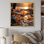 «Orange Autumn Maple Leaves I - Lake», art mural sur toile